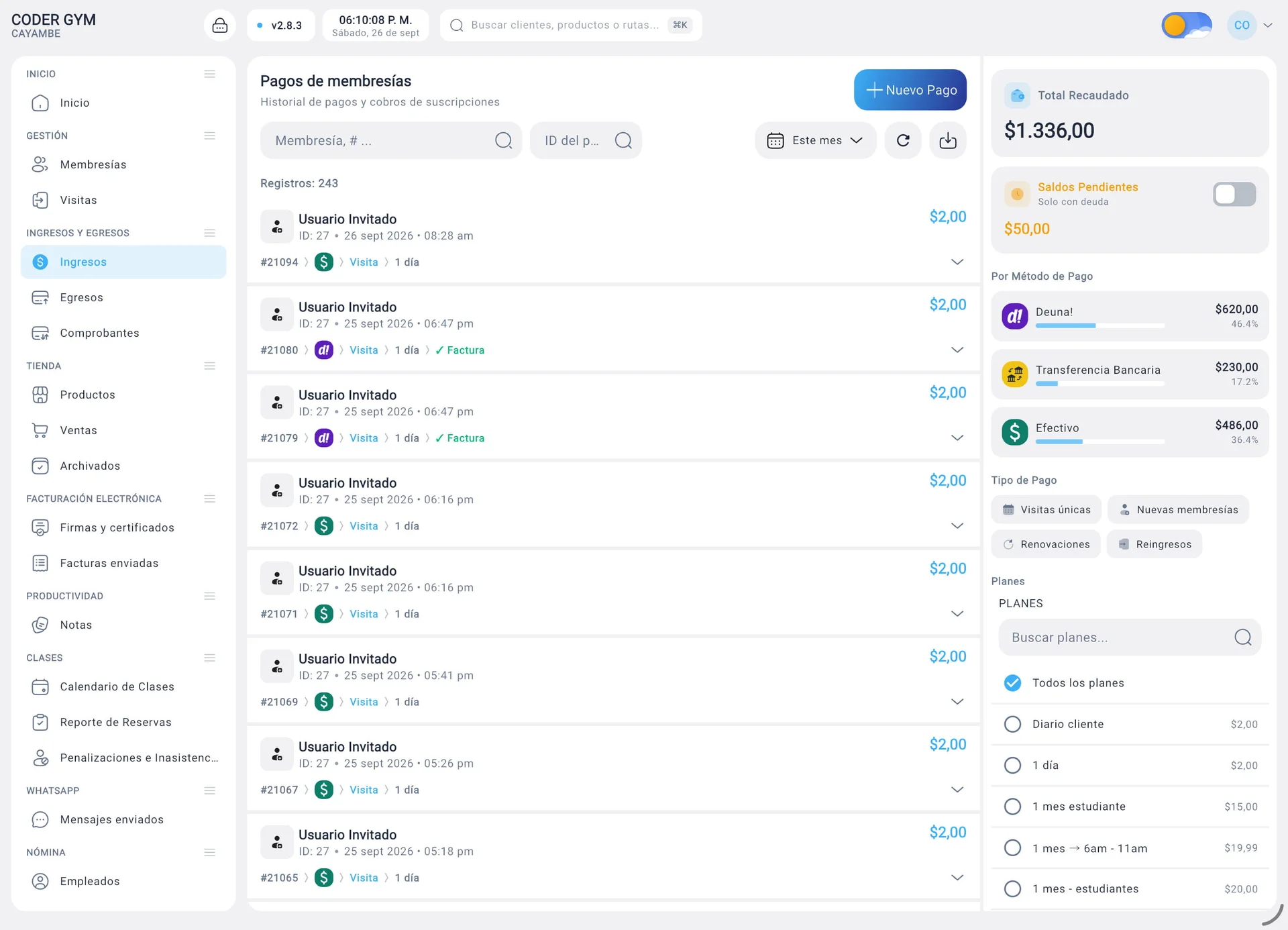Gestión de pagos y finanzas en init.fit